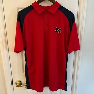 J. America Ole Miss Rebels Polo Shirt Men's XL Red Navy Colorblock Golf